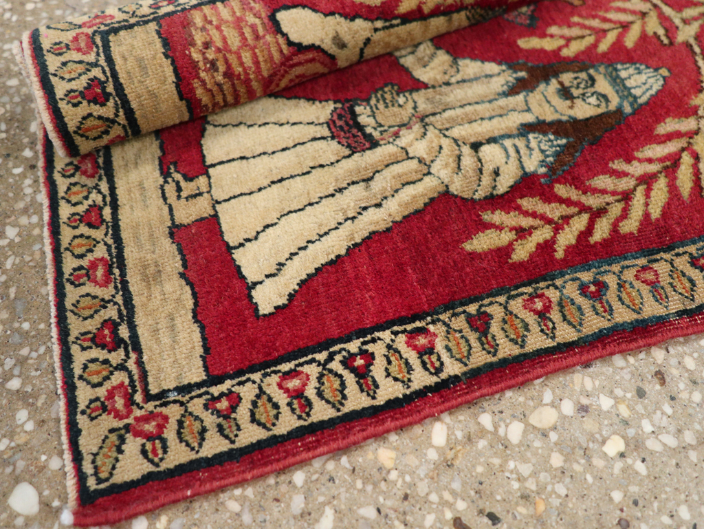 Antique Persian Lavar Kerman Pictorial Rug (Pair: 2 of 2), No.23078 - Gss