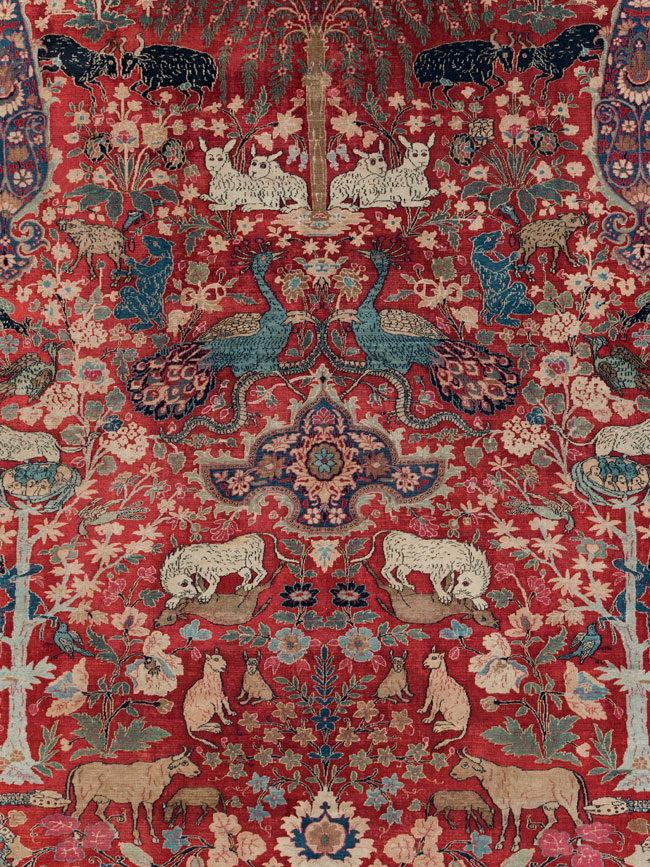 Antique Persian Mashad Pictorial Oversize Carpet, No.23094 - Gss
