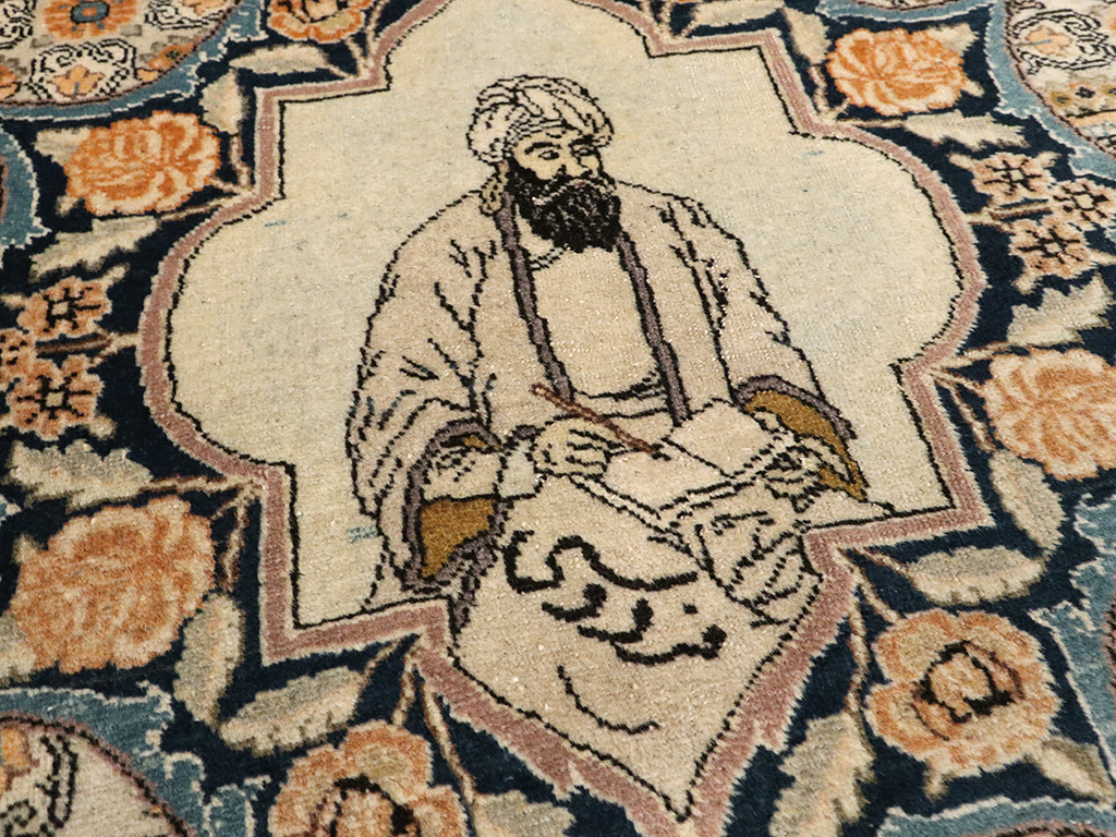 Vintage Persian Tabriz Pictorial Rug, No.23097 - Gss