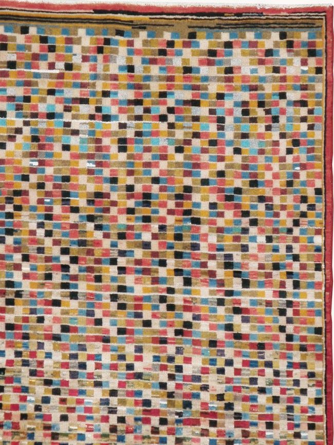 Vintage Persian Kashan Modernist Rug, No.23109 - Gss