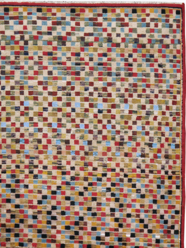 Vintage Persian Kashan Modernist Rug, No.23109 - Gss