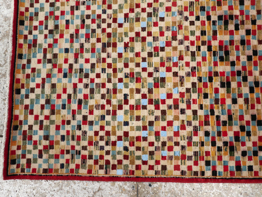 Vintage Persian Kashan Modernist Rug, No.23109 - Gss