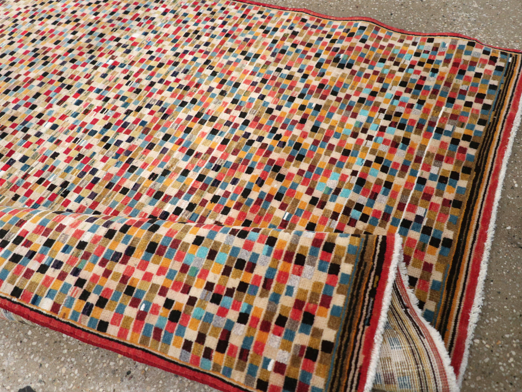 Vintage Persian Kashan Modernist Rug, No.23109 - Gss