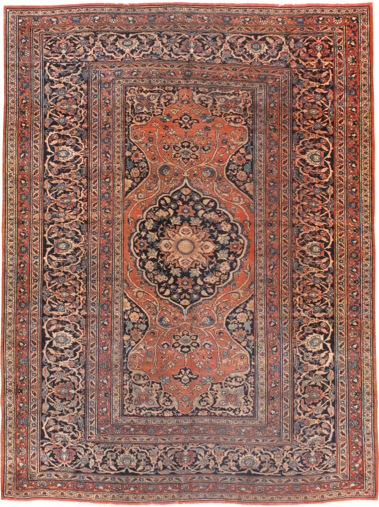 Antique Persian Tabriz Accent Rug, No.23163 - Gss