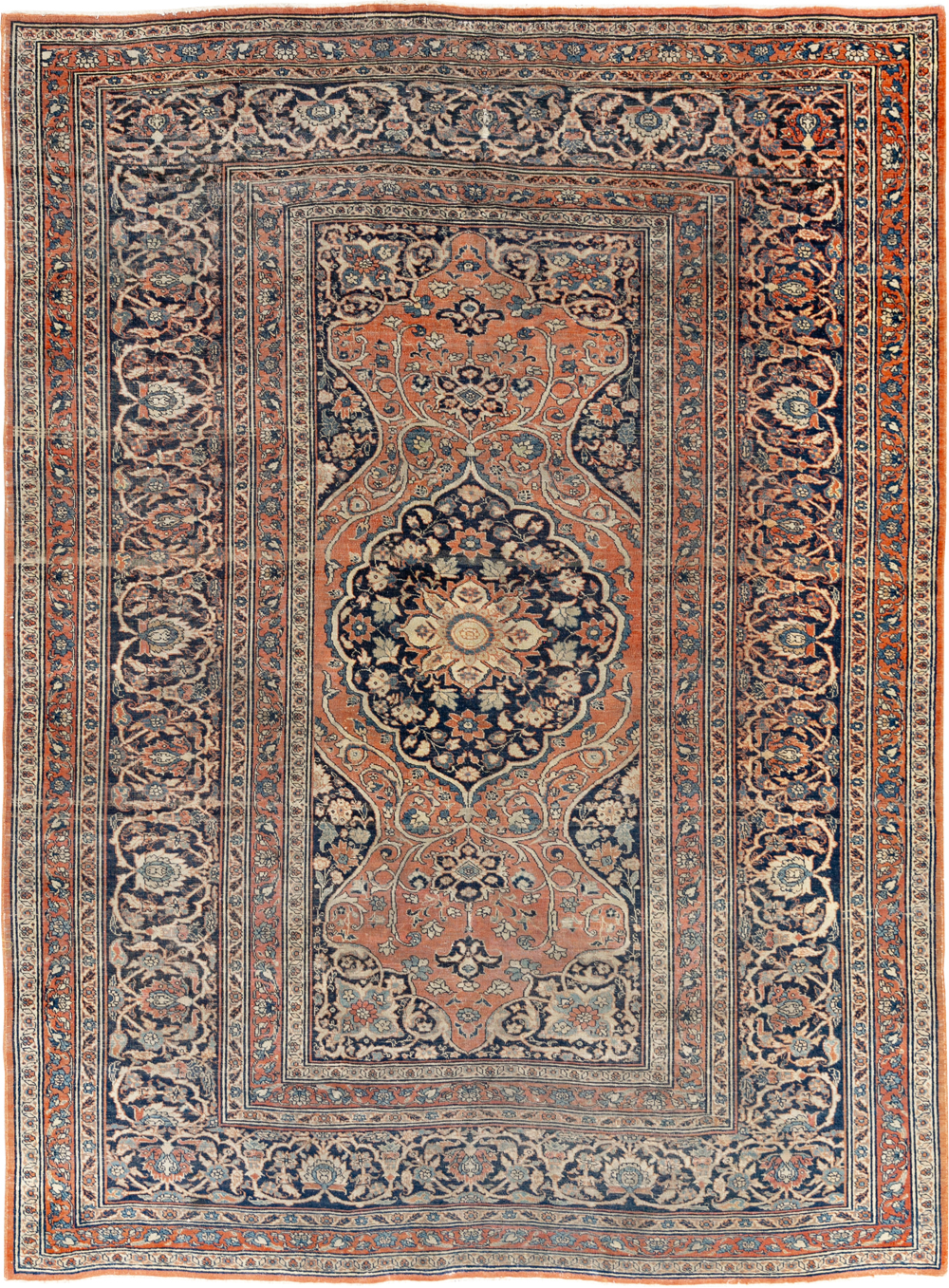 Antique Persian Tabriz Haji Jalili Accent Rug, No.23163 - Gss