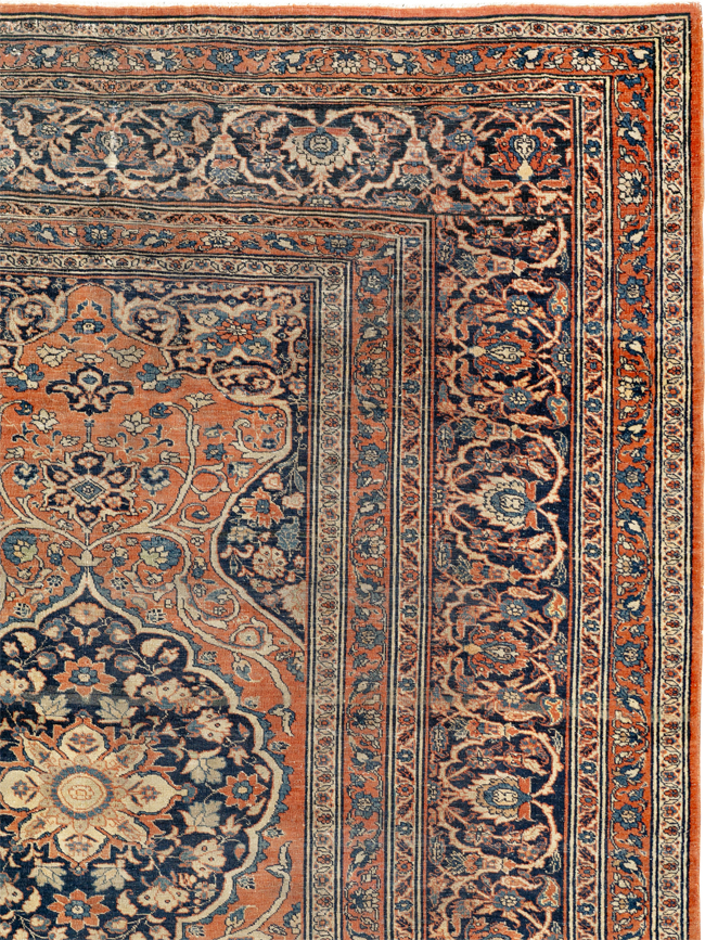 Antique Persian Tabriz Haji Jalili Accent Rug, No.23163 - Gss