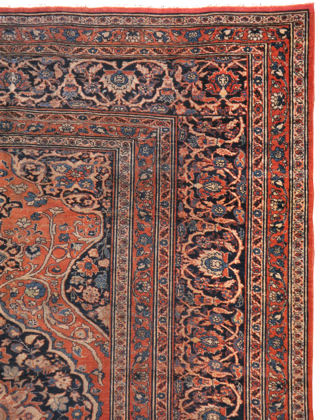 Antique Persian Tabriz Accent Rug, No.23163 - Gss