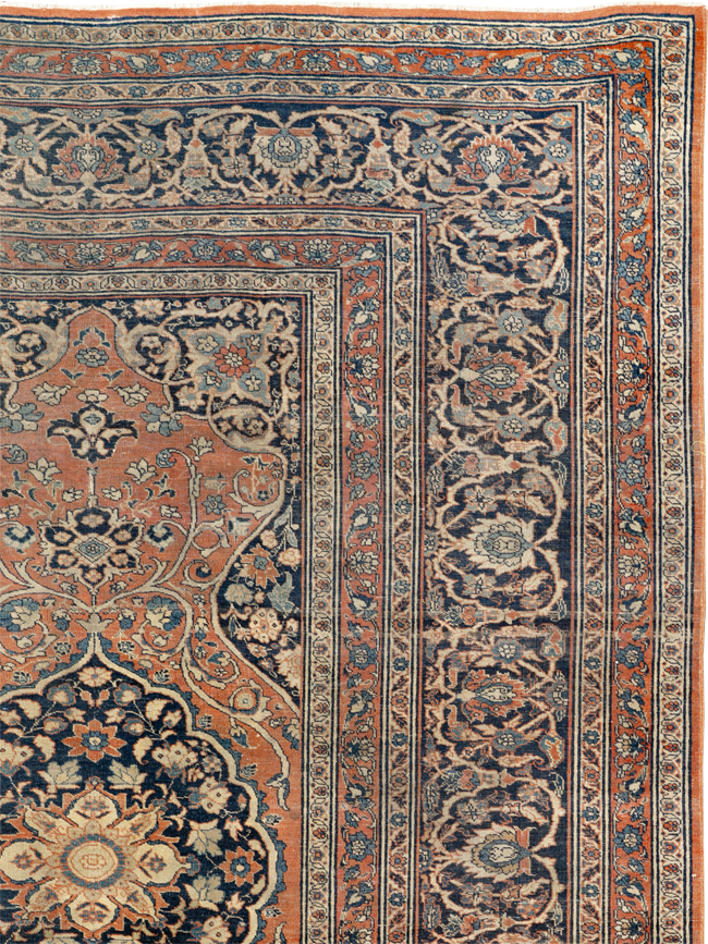 Antique Persian Tabriz Haji Jalili Accent Rug, No.23163 - Gss