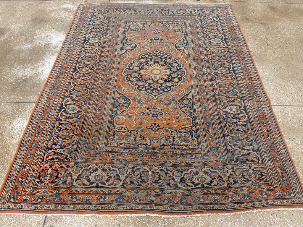 Antique Persian Tabriz Haji Jalili Accent Rug, No.23163 - Gss