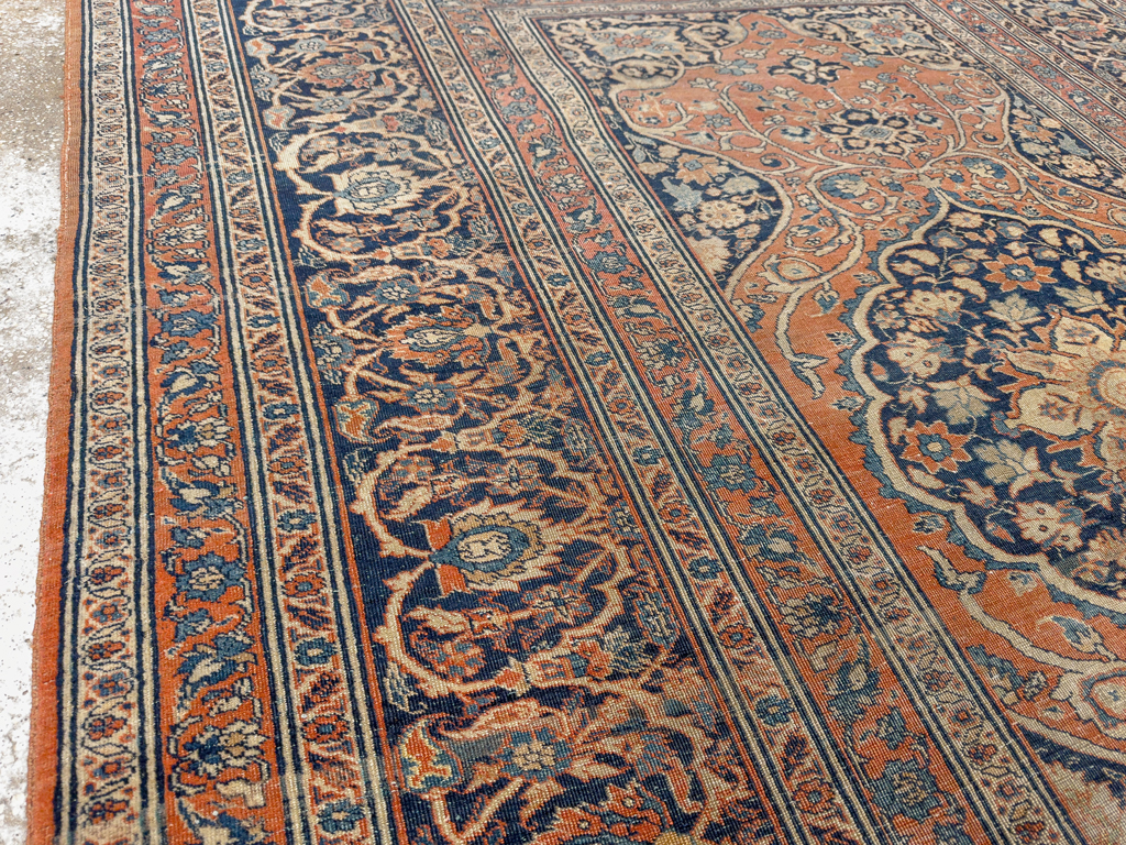 Antique Persian Tabriz Haji Jalili Accent Rug, No.23163 - Gss
