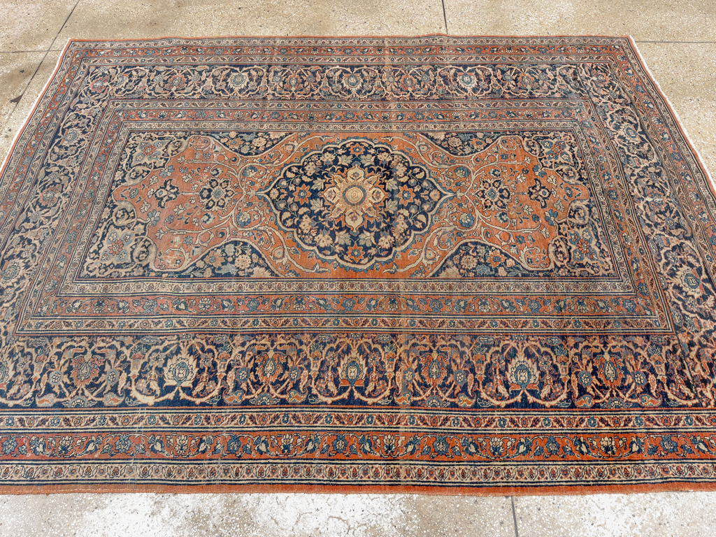 Antique Persian Tabriz Haji Jalili Accent Rug, No.23163 - Gss