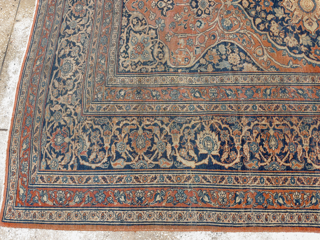 Antique Persian Tabriz Haji Jalili Accent Rug, No.23163 - Gss