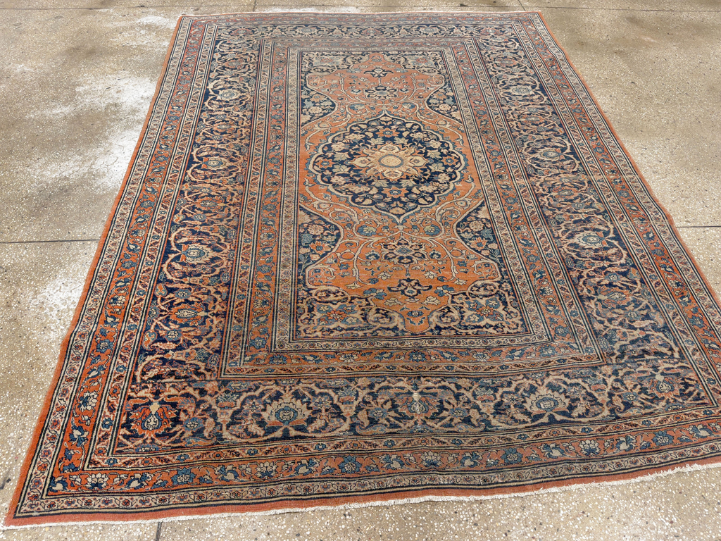 Antique Persian Tabriz Haji Jalili Accent Rug, No.23163 - Gss