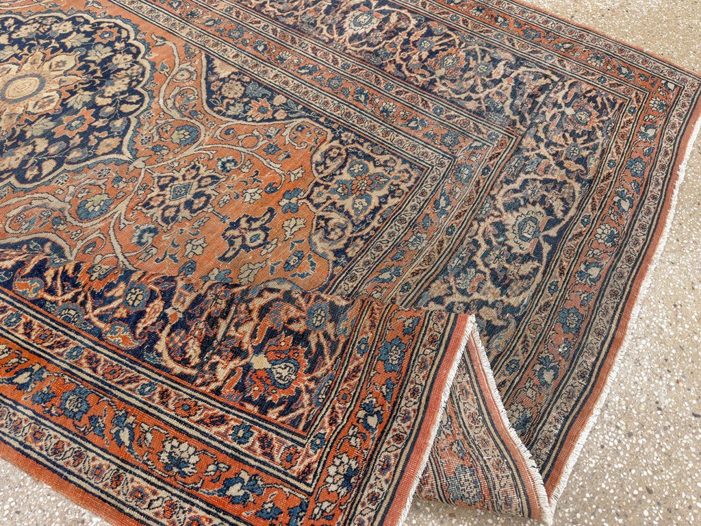 Antique Persian Tabriz Haji Jalili Accent Rug, No.23163 - Gss