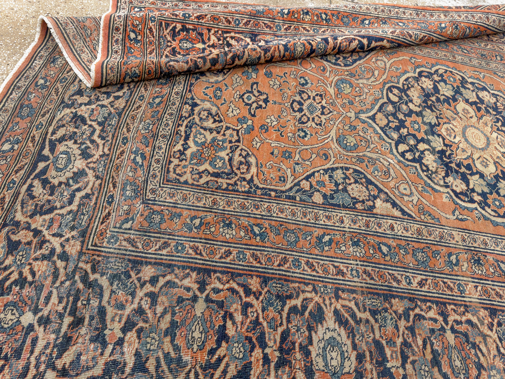 Antique Persian Tabriz Haji Jalili Accent Rug, No.23163 - Gss