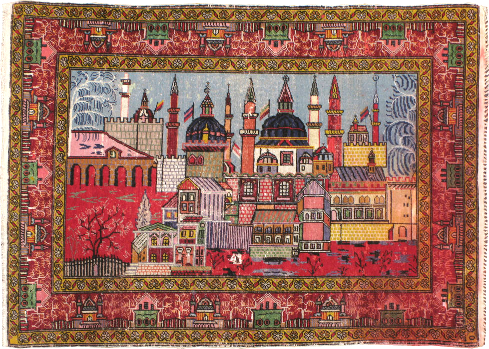 Vintage Anatolian Pictorial Rug, No.23202 - Gss