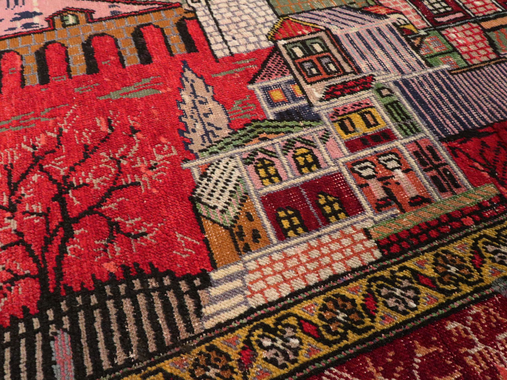 Vintage Anatolian Pictorial Rug, No.23202 - Gss