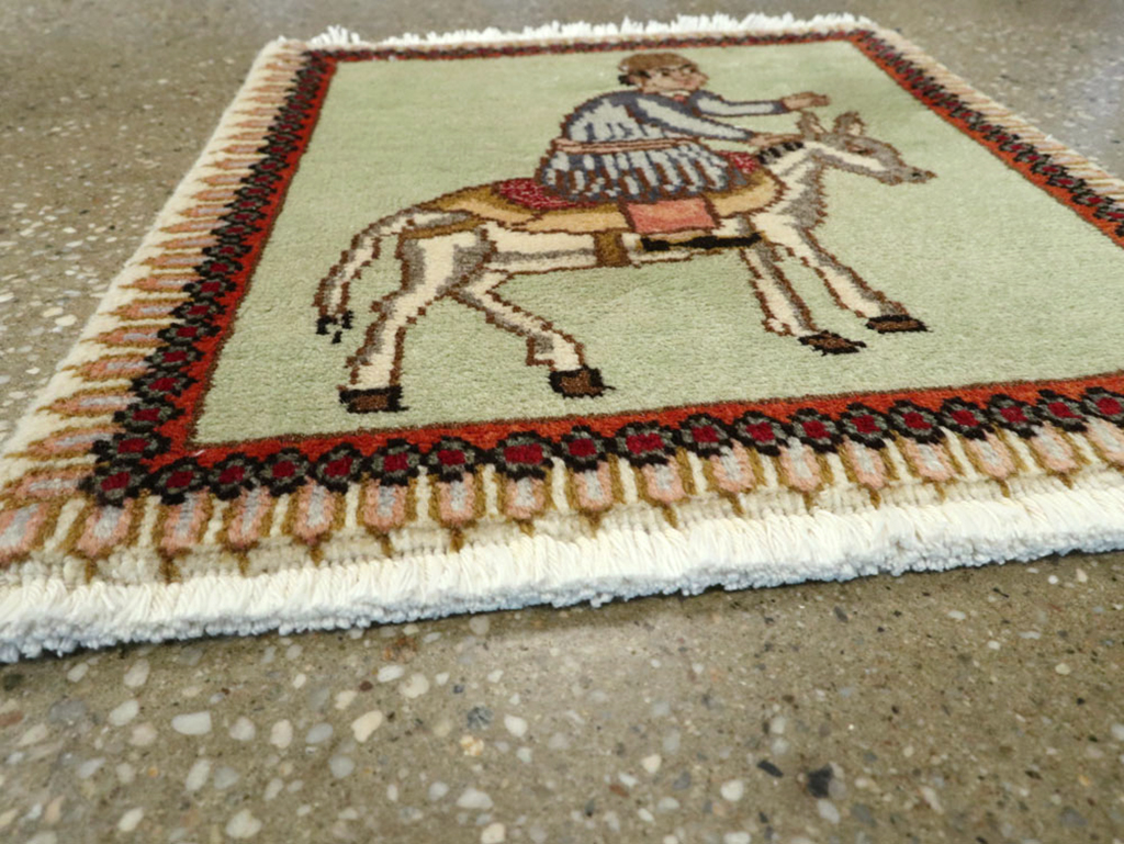 Vintage Persian Tabriz Pictorial Rug, No.23215 - Gss