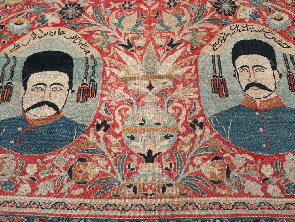 Antique Persian Pictorial Khorassan Room Size Carpet, No.23267 - Gss