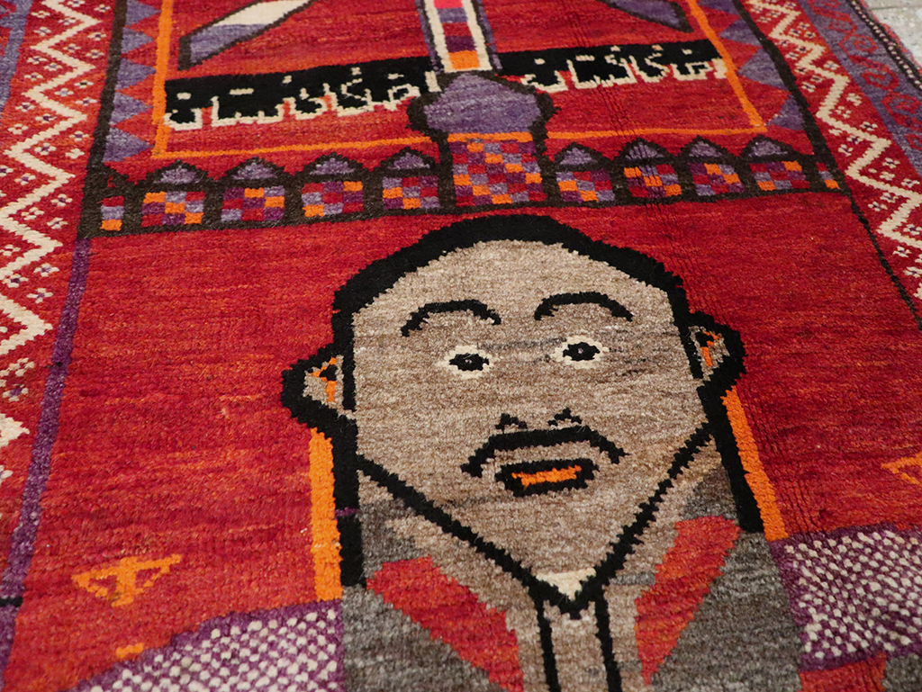 Vintage Afghan Baluch Pictorial Rug, No.23270 - Gss