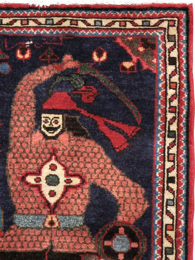 Vintage Persian Tabriz Pictorial Rug, No.23316 - Gss