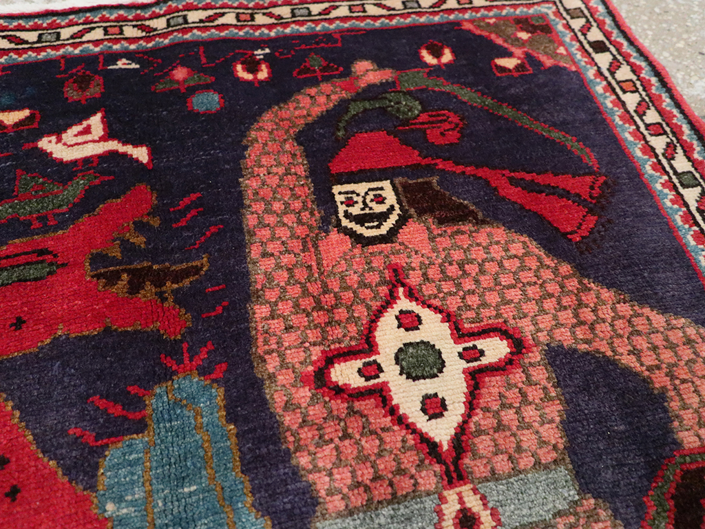 Vintage Persian Tabriz Pictorial Rug, No.23316 - Gss