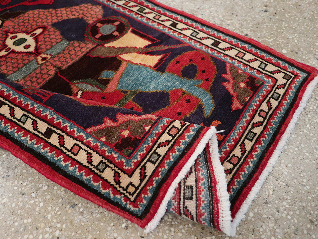 Vintage Persian Tabriz Pictorial Rug, No.23316 - Gss