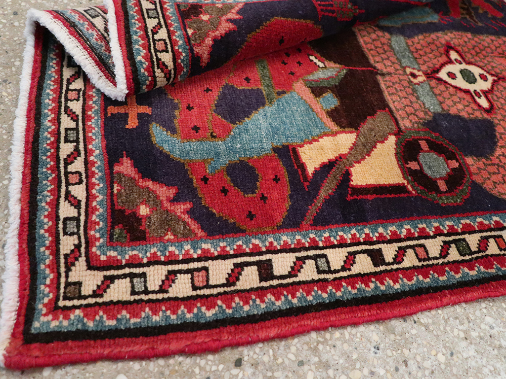 Vintage Persian Tabriz Pictorial Rug, No.23316 - Gss