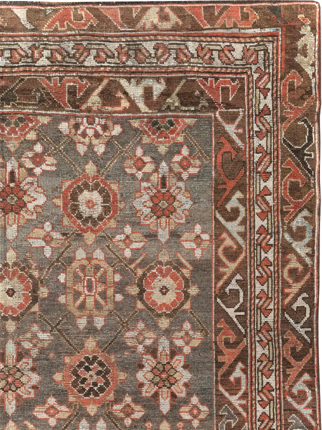 Antique Persian Kurdish Wide Gallery Runner, No.23318 - Gss