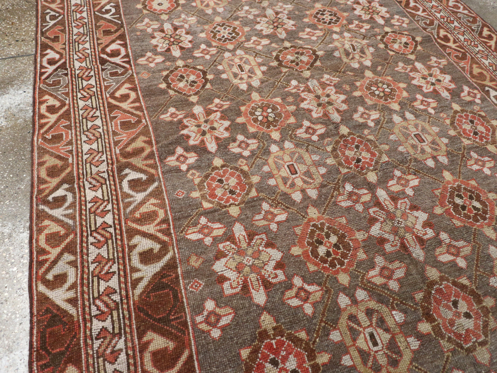 Antique Persian Kurdish Wide Gallery Runner, No.23318 - Gss