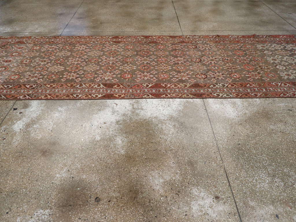 Antique Persian Kurdish Wide Gallery Runner, No.23318 - Gss