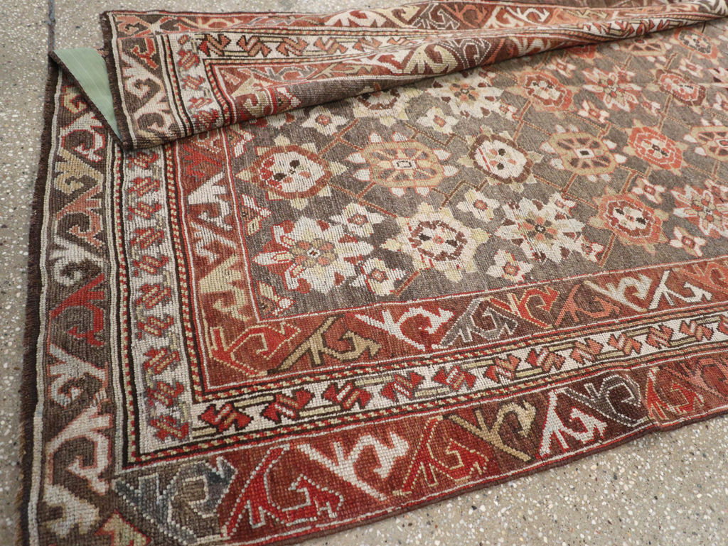 Antique Persian Kurdish Wide Gallery Runner, No.23318 - Gss
