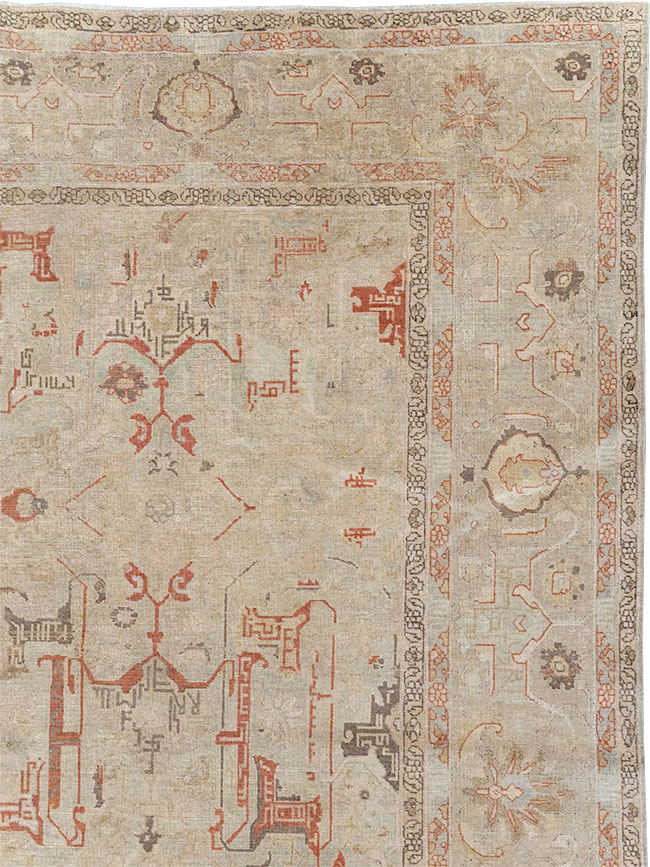 Vintage Persian Tabriz Room Size Carpet, No.23321 - Gss