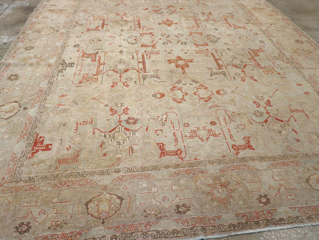 Vintage Persian Tabriz Room Size Carpet, No.23321 - Gss