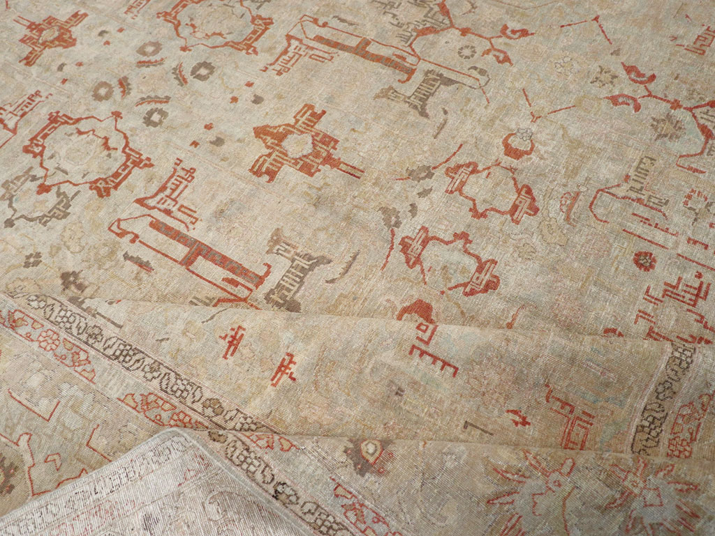 Vintage Persian Tabriz Room Size Carpet, No.23321 - Gss