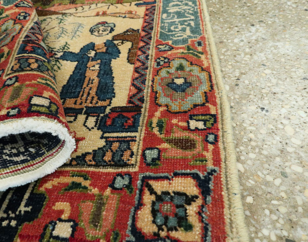 Antique Persian Tabriz Pictorial Rug, No.23331 - Gss