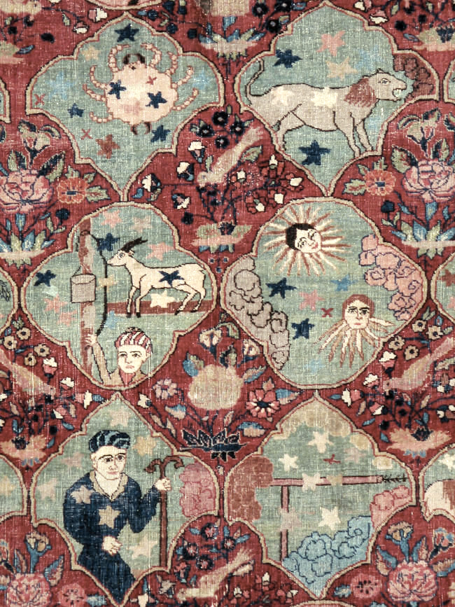 Antique Persian Tabriz Pictorial Rug, No.23348 - Gss