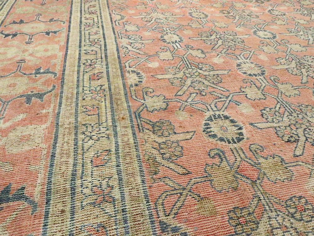 Antique East Turkestan Silk Khotan Room Size Carpet, No.23355 - Gss