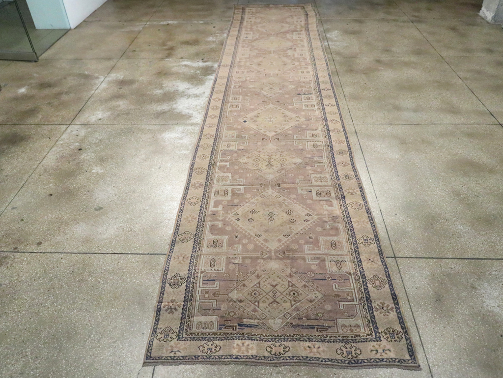 Vintage Turkish Oushak Wide Gallery Runner, No.23371 - Gss