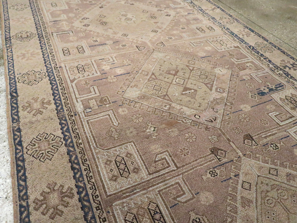 Vintage Turkish Oushak Wide Gallery Runner, No.23371 - Gss