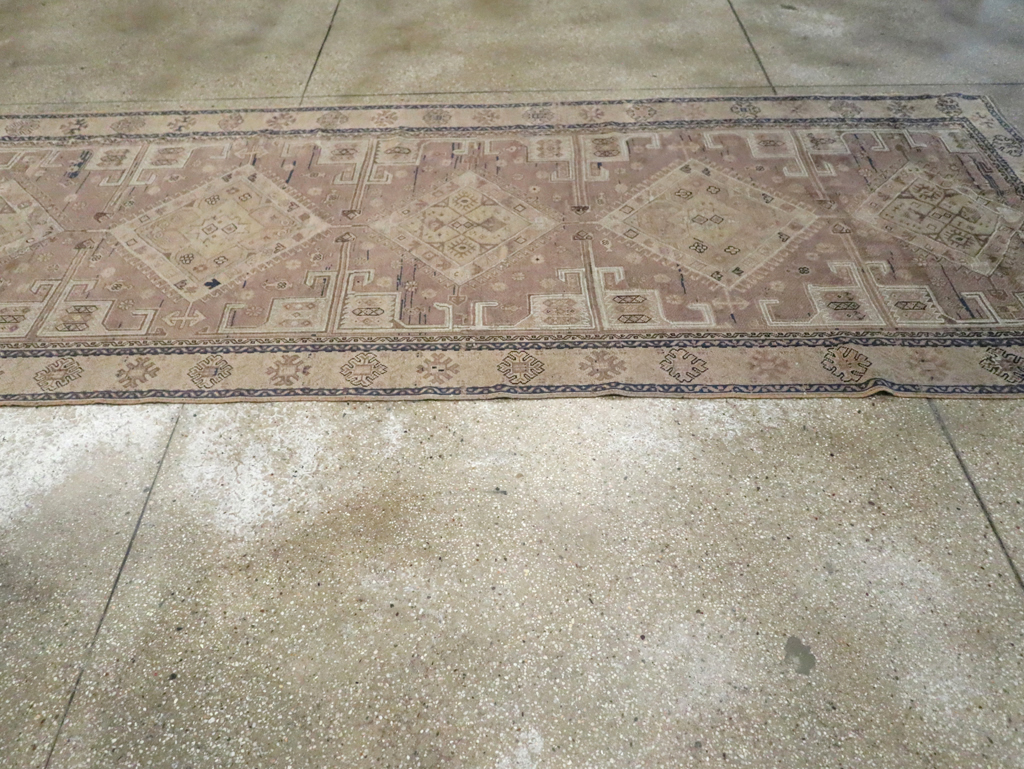 Vintage Turkish Oushak Wide Gallery Runner, No.23371 - Gss