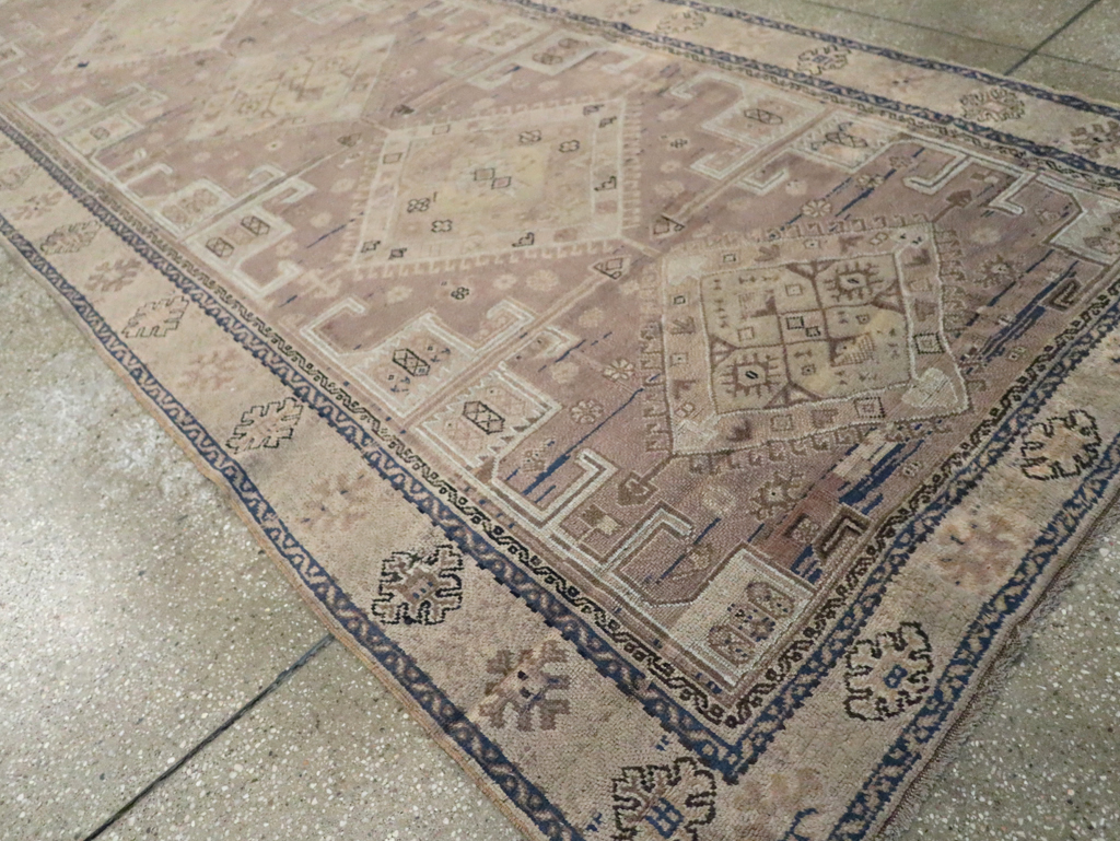 Vintage Turkish Oushak Wide Gallery Runner, No.23371 - Gss