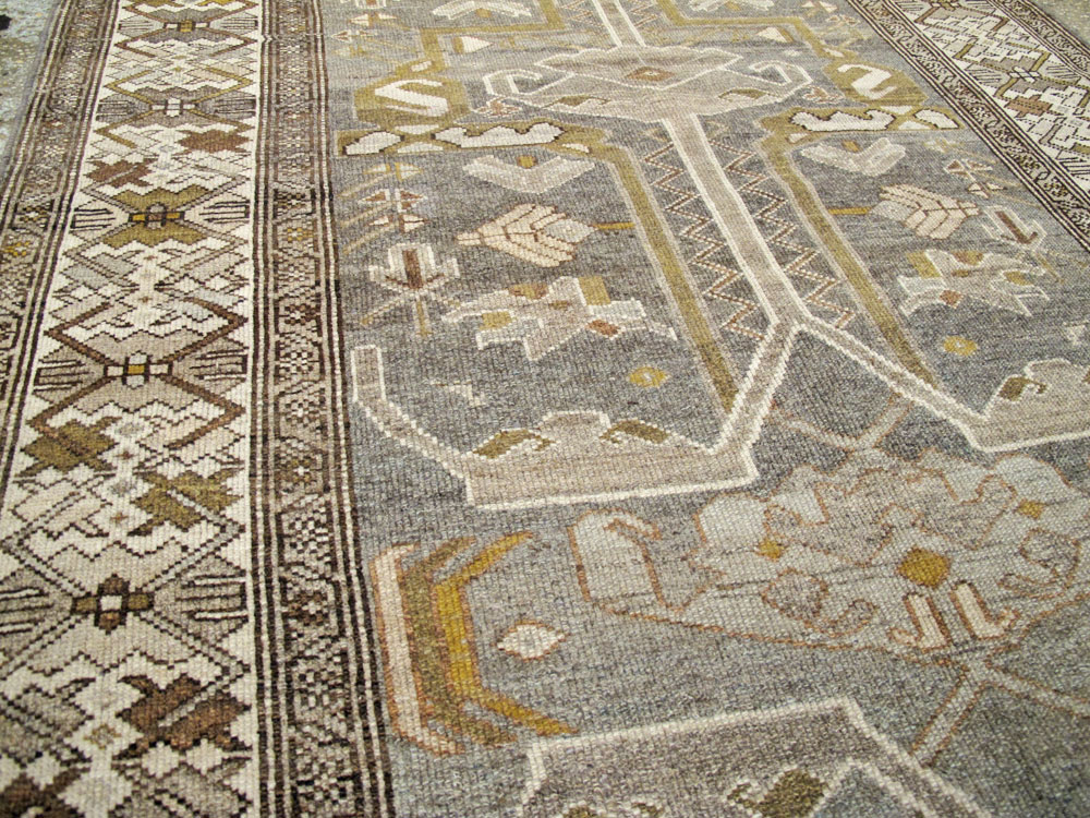 Vintage Persian Malayer Wide Gallery Runner, No.23375 - Gss