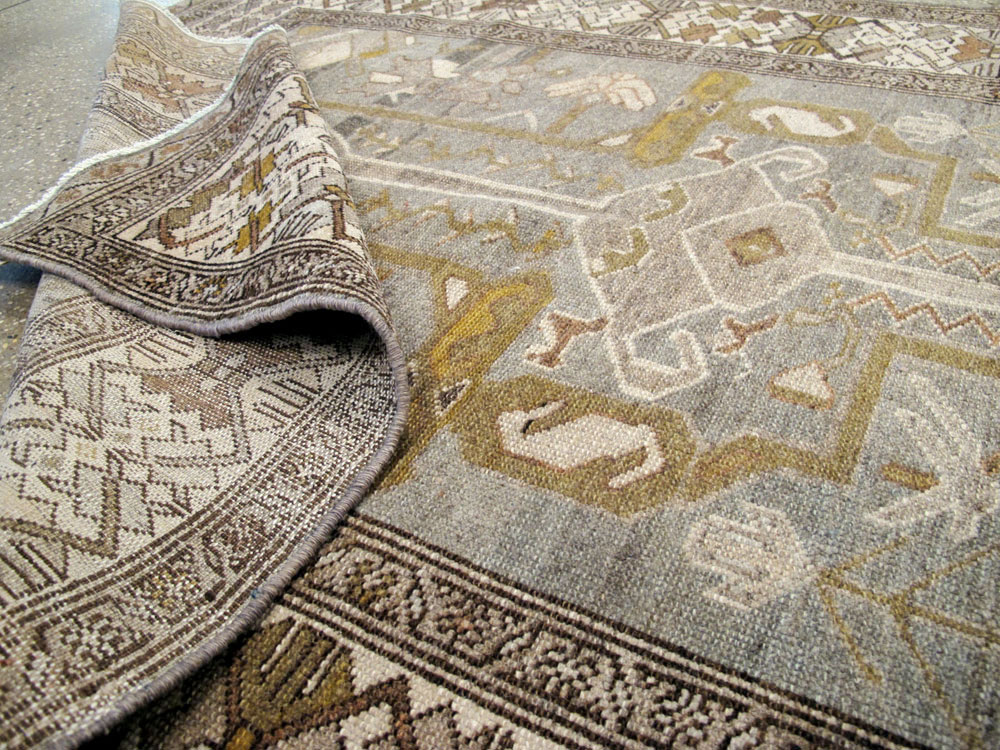 Vintage Persian Malayer Wide Gallery Runner, No.23375 - Gss