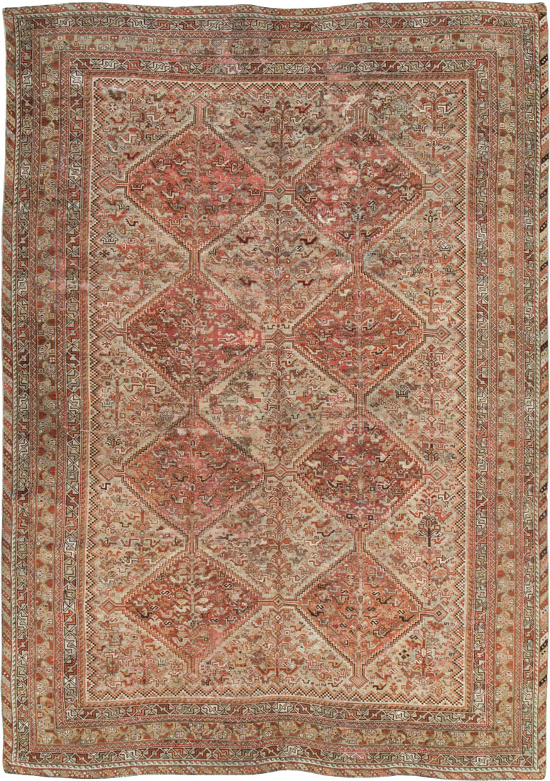 Antique Persian Shiraz Accent Carpet, No.23393 - Gss