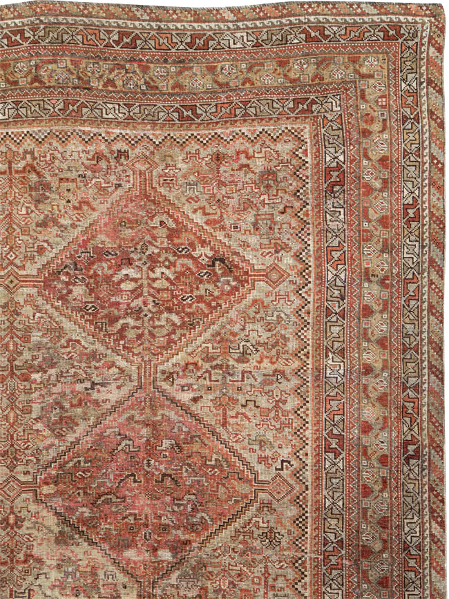 Antique Persian Shiraz Accent Carpet, No.23393 - Gss