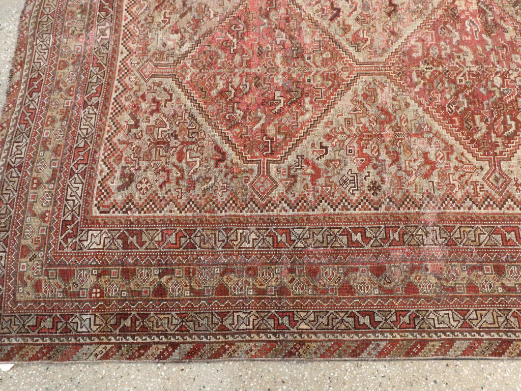 Antique Persian Shiraz Accent Carpet, No.23393 - Gss