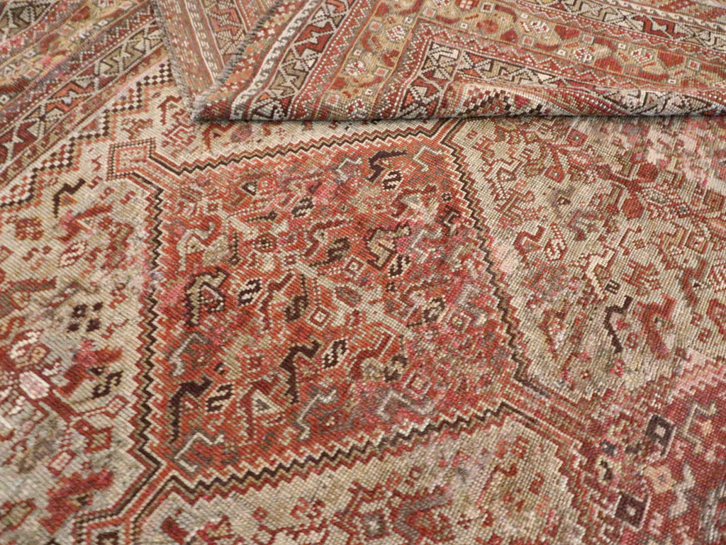 Antique Persian Shiraz Accent Carpet, No.23393 - Gss