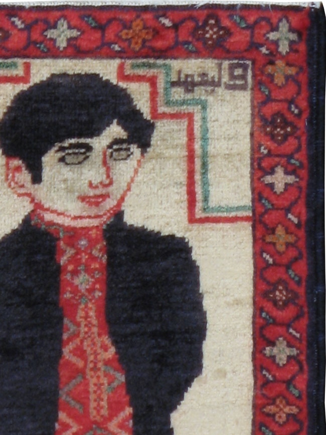 Vintage Persian Tabriz Pictorial Rug, No.23397 - Gss