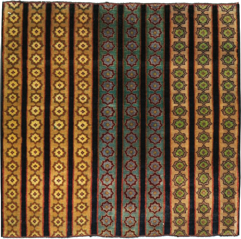 Vintage Persian Kashan Modernist Rug, No.23420 - Gss